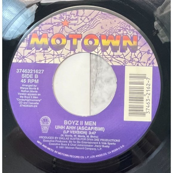 Boyz II Men Please Don't Go / Uhh Ahh 45 R&B Soul Motown 1991 VG+ - Picture 2 of 6